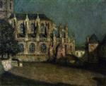 Henri Le Sidaner  - Bilder Gemälde - The Plaza in Moonlight