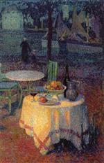 Henri Le Sidaner  - Bilder Gemälde - The Port Café, Le Croisic