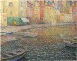 Henri Le Sidaner  - Bilder Gemälde - The Quay in Twilight
