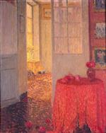 Henri Le Sidaner  - Bilder Gemälde - The Red Tablecloth