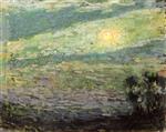 Henri Le Sidaner  - Bilder Gemälde - The Sky, the Moon, Gerberoy