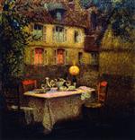Henri Le Sidaner  - Bilder Gemälde - The Table, Gerberoy
