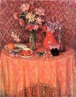 Henri Le Sidaner  - Bilder Gemälde - The Table, Red Harmony