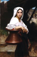 William Bouguereau  - Bilder Gemälde - jeune italienne puisant de leau