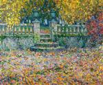 Henri Le Sidaner  - Bilder Gemälde - The Terrace, Autumn, Gerberoy