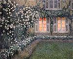 Henri Le Sidaner  - Bilder Gemälde - The White Garden at Twilight