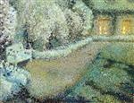 Henri Le Sidaner  - Bilder Gemälde - The White Garden in the Moonlight, Gerberoy