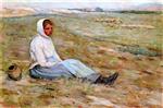 Henri Le Sidaner  - Bilder Gemälde - The Young Shepherdess