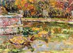 Henri Le Sidaner  - Bilder Gemälde - Turtles in the Basin at Latone