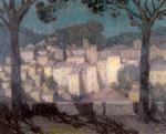 Henri Le Sidaner  - Bilder Gemälde - Village in Moonlight