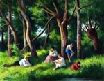 Maximilien Luce - Bilder Gemälde - Afternoon, in the Woods