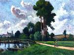 Maximilien Luce - Bilder Gemälde - Auxerre, Landscape by the River