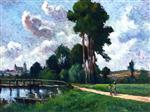 Maximilien Luce  - paintings - Auxerre, Landscape by the River