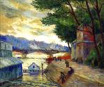 Maximilien Luce - Bilder Gemälde - Banks of the Seine at Paris