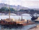 Maximilien Luce  - paintings - Barges on the Seine