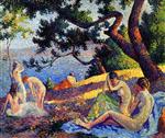 Maximilien Luce - Bilder Gemälde - Bathers by the Sea