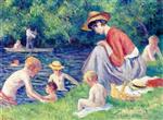 Maximilien Luce - Bilder Gemälde - Bathing in the Cure