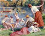 Maximilien Luce  - paintings - Bathing in the Cure