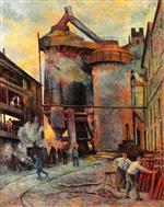 Maximilien Luce  - Bilder Gemälde - Blast Furnace at Charleroi