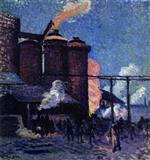 Maximilien Luce  - Bilder Gemälde - Blast Furnaces in Charleroi