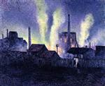 Maximilien Luce  - Bilder Gemälde - Blast Furnaces in Charleroi