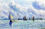 Maximilien Luce  - Bilder Gemälde - Boats on the Meuse at Rotterdam