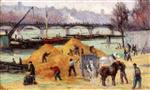 Maximilien Luce  - Bilder Gemälde - Building Site on the Banks of the Seine