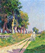 Maximilien Luce  - Bilder Gemälde - Eragny, Horse on a Sunny Path
