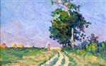 Maximilien Luce  - Bilder Gemälde - Gardien et son troupeau sur le chemin aux environs de Moulineaux