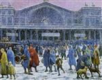 Maximilien Luce  - Bilder Gemälde - Gare de l'Est Under Snow