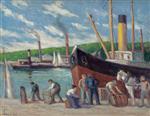 Maximilien Luce  - Bilder Gemälde - Honfleur, Tugboats at the Dock
