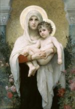 William Bouguereau  - Bilder Gemälde - Madonna vor Rosen