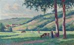 Maximilien Luce  - Bilder Gemälde - Landscape with Shepherds and Cows