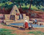 Maximilien Luce  - Bilder Gemälde - Laundry Maids, Kermouster