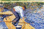 Maximilien Luce  - Bilder Gemälde - Le Pecheur de Vers de Vase