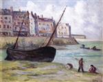Maximilien Luce  - Bilder Gemälde - Le Treport, Beached Fishing Boat