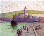 Maximilien Luce  - Bilder Gemälde - Le Treport, the Jetty