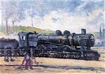 Maximilien Luce  - Bilder Gemälde - Locomotive, near Charleroi