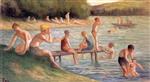 Maximilien Luce  - Bilder Gemälde - Mericourt, Swimming