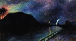 Maximilien Luce  - Bilder Gemälde - Moonlight on Charleroi Canal
