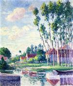 Maximilien Luce  - Bilder Gemälde - Moulineaux Landscape