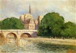 Maximilien Luce  - Bilder Gemälde - Paris, Notre Dame, The Seine and the Verdant Green