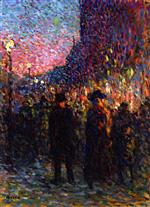 Maximilien Luce  - Bilder Gemälde - Paris, the Boulevards, Night