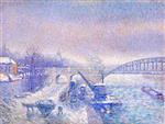 Maximilien Luce  - Bilder Gemälde - Paris, the Quays of the Seine in the Snow