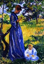 Maximilien Luce  - Bilder Gemälde - Poissy, Madame Dillon