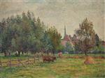 Maximilien Luce  - Bilder Gemälde - Prairie à Eragny