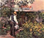 Maximilien Luce  - Bilder Gemälde - Père Bail in His Garden at Bois-le-Roi