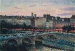 Maximilien Luce  - Bilder Gemälde - Quai de l'École, Paris, Evening