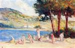 Maximilien Luce  - Bilder Gemälde - Rolleboise, Bathers on the Banks of the Seine