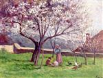 Maximilien Luce  - Bilder Gemälde - Rolleboise, Garden in Spring